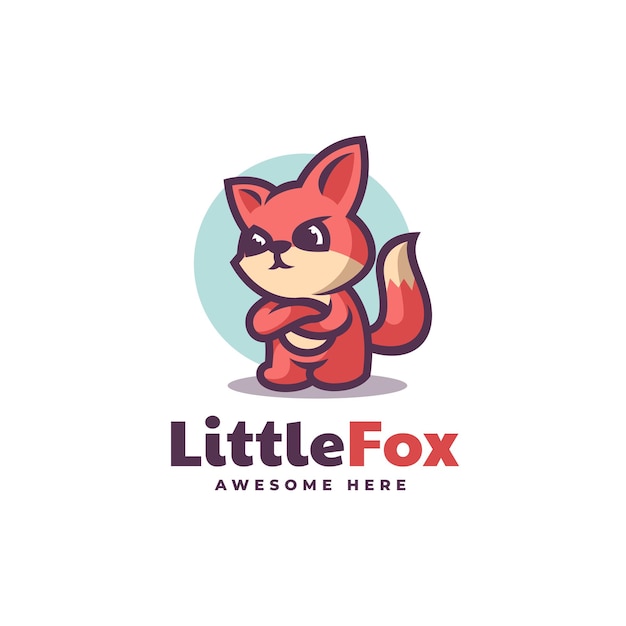 Vector logo illustration fox mascot cartoon style