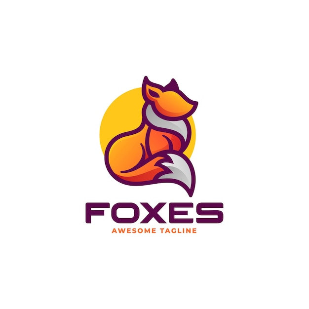 Vector Logo Illustration Fox Simple Mascot Style