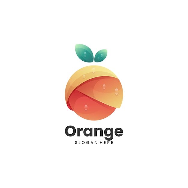 Vector Logo Illustration Fresh Orange Gradient Colorful Style