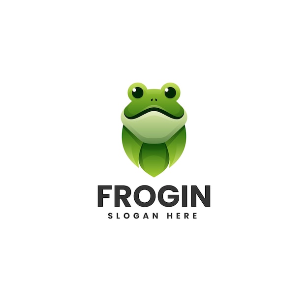 Vector Logo Illustration Frog Gradient Colorful Style