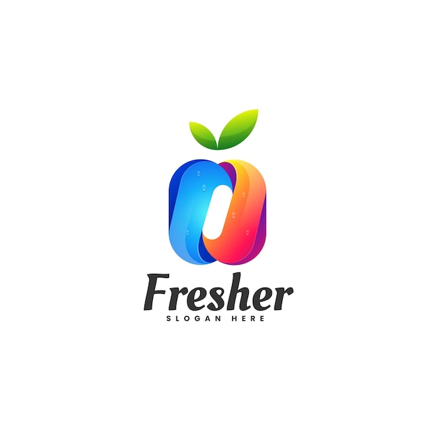 Vector Logo Illustration Fruit Box Gradient Colorful Style