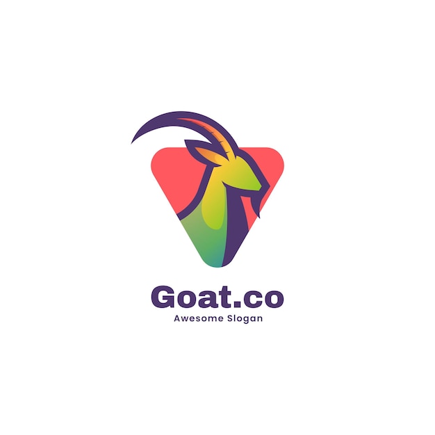 Vector logo illustration goat simple mascot style