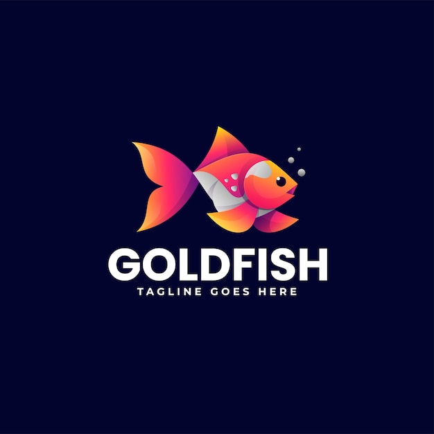 Vector vector logo illustration goldfish gradient colorful style