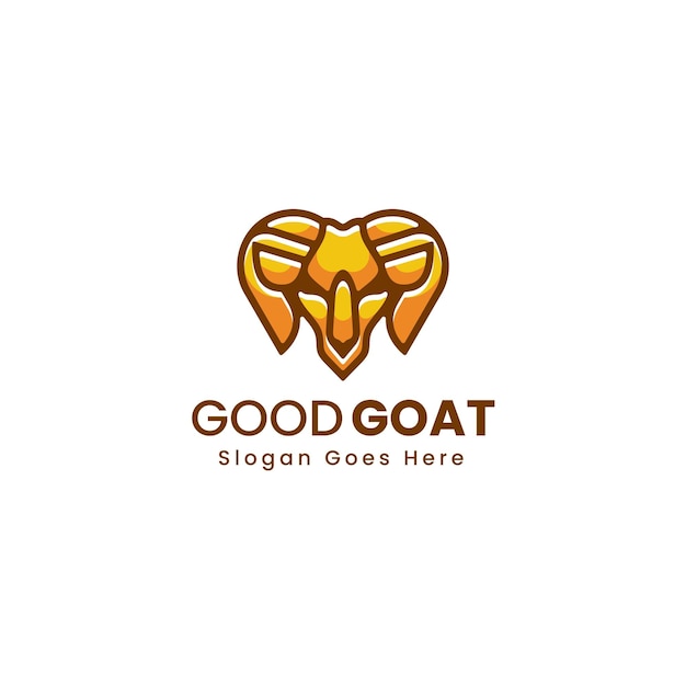 Vector logo illustration good goat simple mascot style