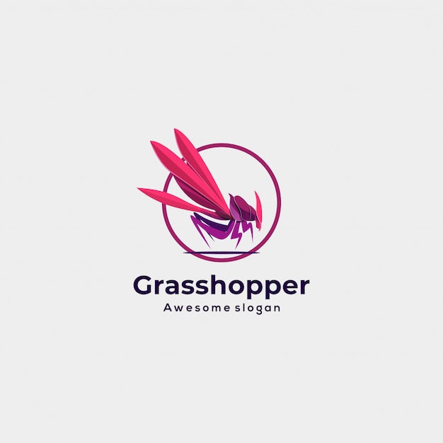 Logo vector grasshopper colorful style.