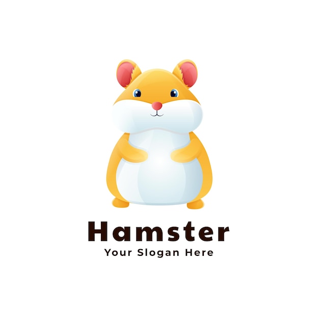 Vector Logo Illustration Hamster Gradient Style