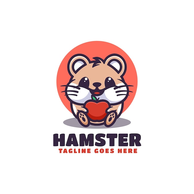 Vector Logo Illustration Hamster Mascot Cartoon Style