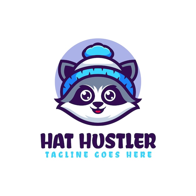 Vector Logo Illustration Hat Hustler Mascot Cartoon Style