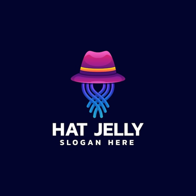 Illustrazione del logo vettoriale hat jelly gradient stile colorato