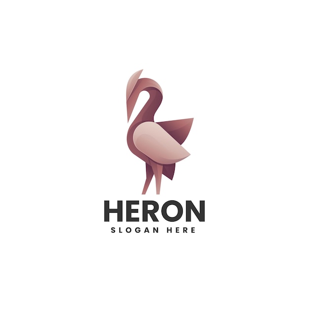 Vector logo illustration heron gradient colorful style