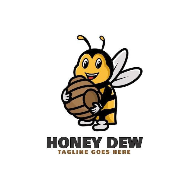 Vector Logo Illustration Honey Dew Mascot Cartoon Style