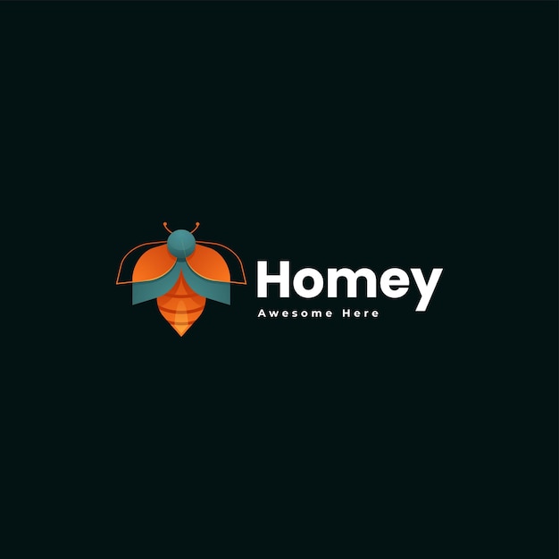 Vector vector logo illustration honeybee gradient colorful style