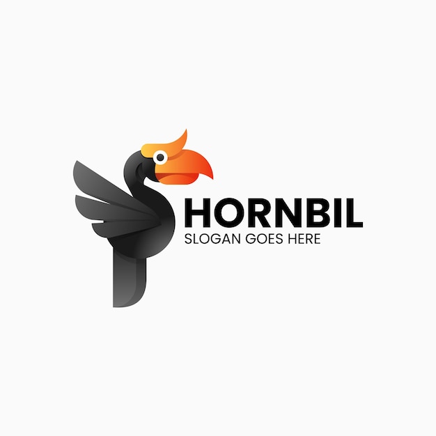 Vector Logo Illustration Hornbill Gradient Colorful Style