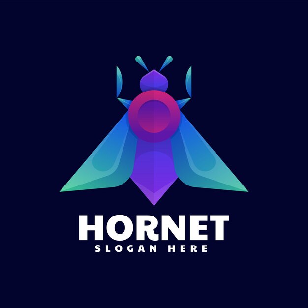 Векторная иллюстрация логотипа hornet градиентом красочный стиль