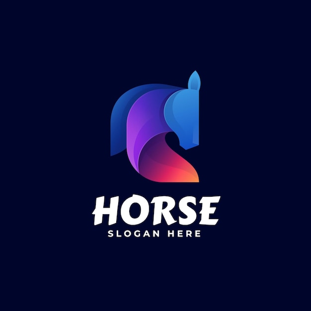 Vector vector logo illustration horse gradient colorful style