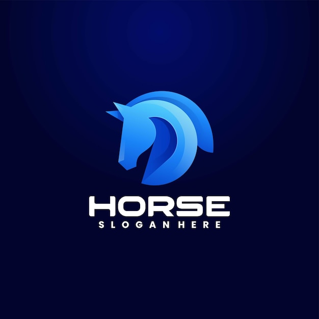 Vector logo illustration horse gradient colorful style