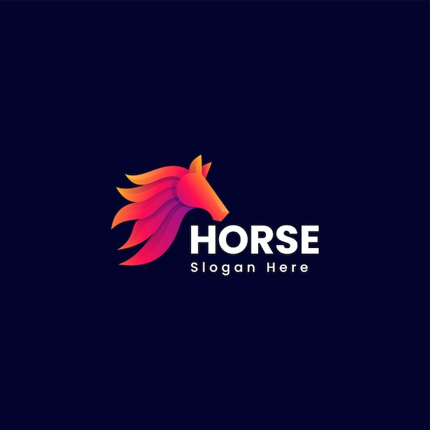 Vector Logo Illustration Horse Gradient Colorful Style