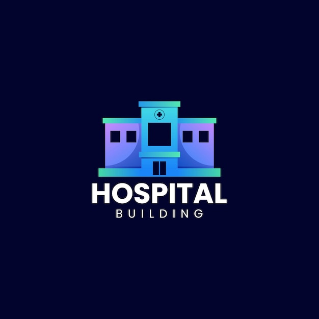 病院のベクトルのロゴ イラスト グラデーション カラフルなスタイル