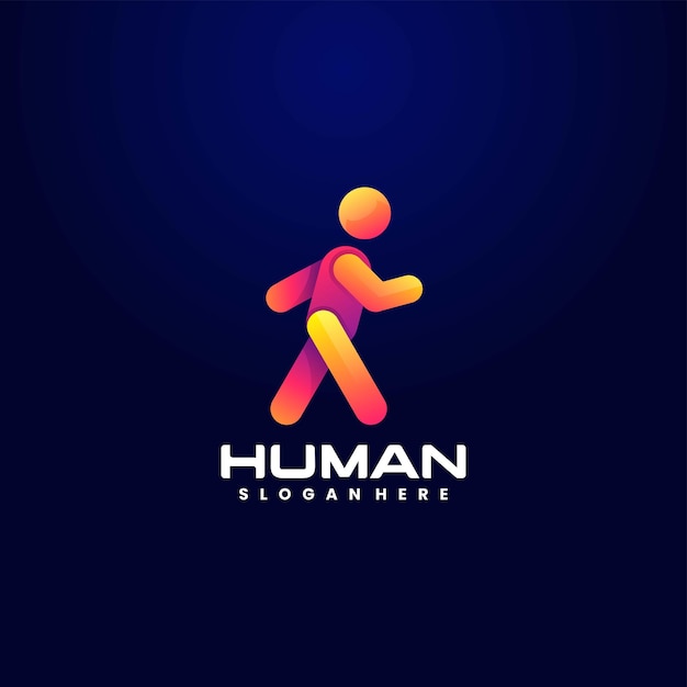 Vector Logo Illustration Human Gradient Colorful Style