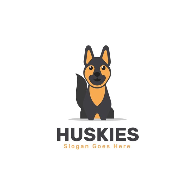 Вектор Векторная иллюстрация логотипа huskies simple mascot style