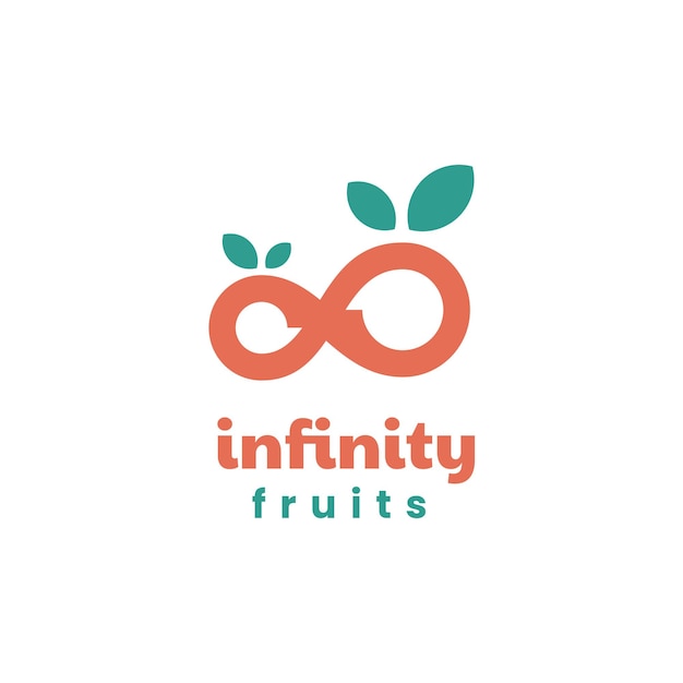 Vector Logo Illustration Infinity Fruit Gradient Colorful Style