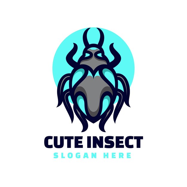 Illustrazione di logo di vettore insetto semplice stile mascotte