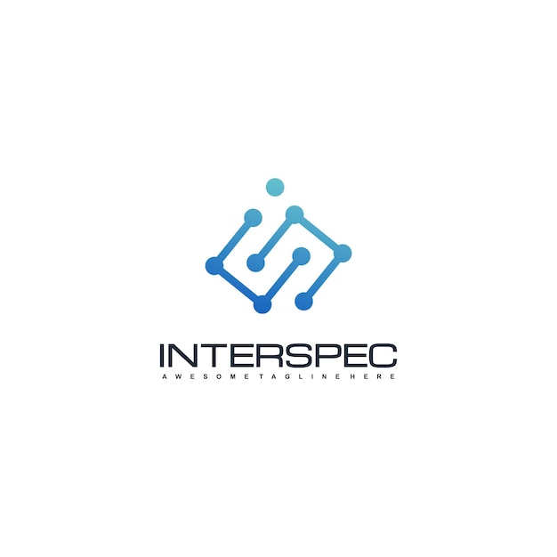 Векторные Иллюстрации Логотипа Inter Spec Градиент Красочный Стиль