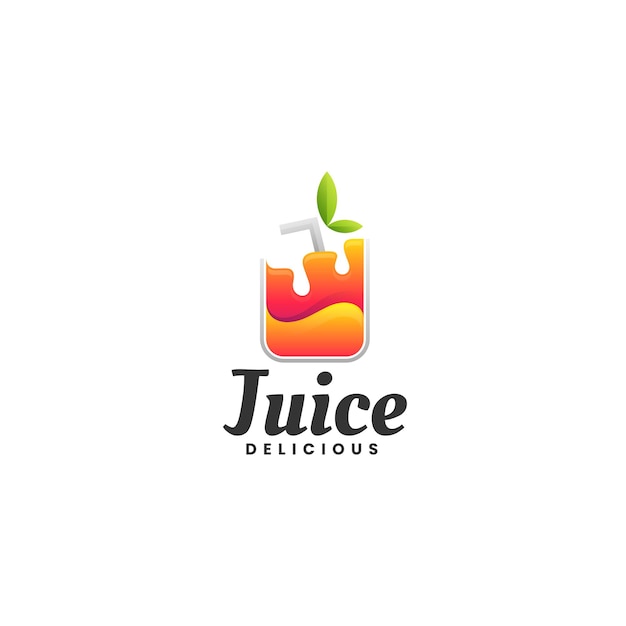 Vector Logo Illustration Juice Gradient Colorful Style