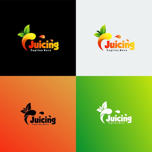 Vector logo illustrazione juicing gradiente stile colorato.