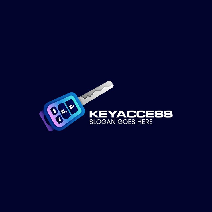 वेक्टर vector logo illustration key access gradient colorful style