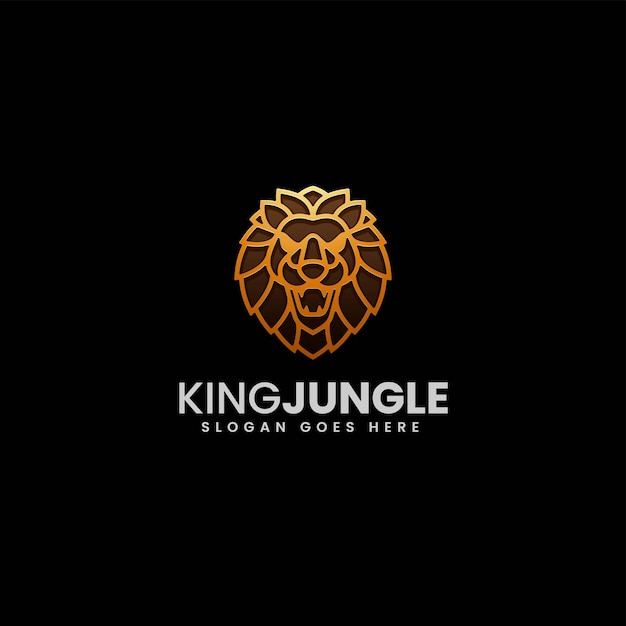 Vector logo illustration king jungle gradient line art style