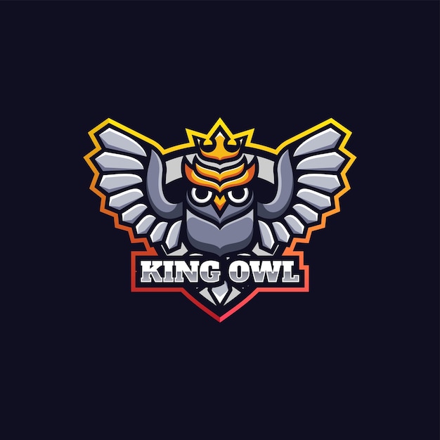 Vector vector logo illustration king owl e sport and sport style