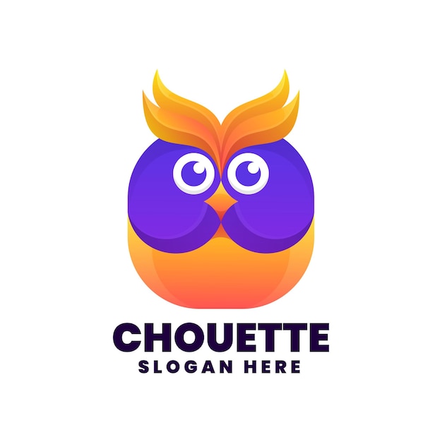 Vector Logo Illustration King Owl Simple Mascot Style