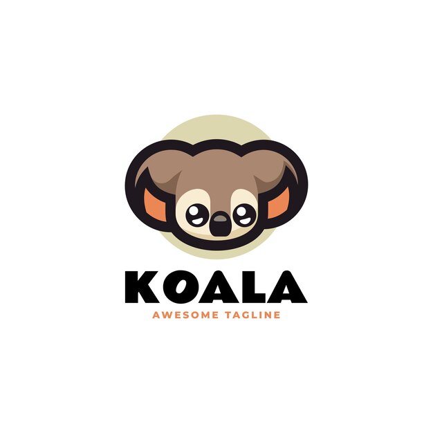 Vector Logo Illustration Koala Simple Mascot Style