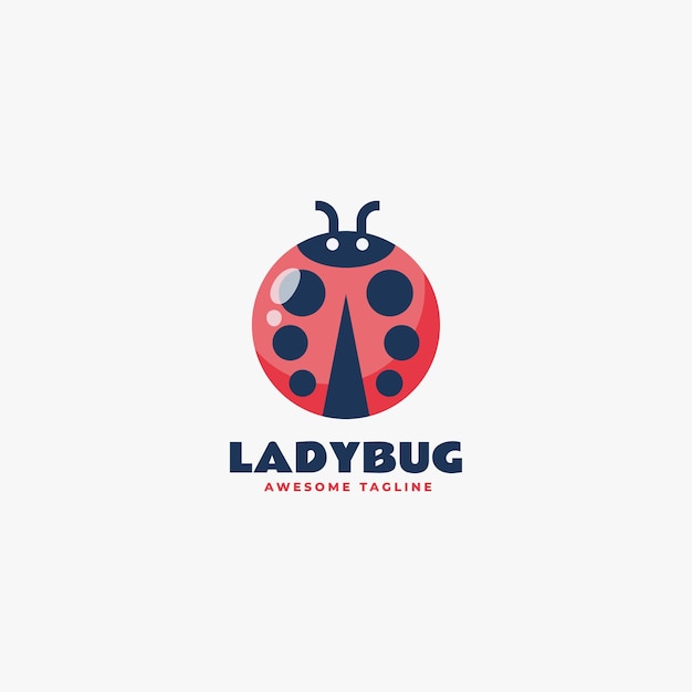 Vector vector logo illustration ladybug simple mascot style