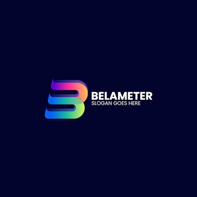 Vector Logo Illustration Letter B Gradient Colorful Style