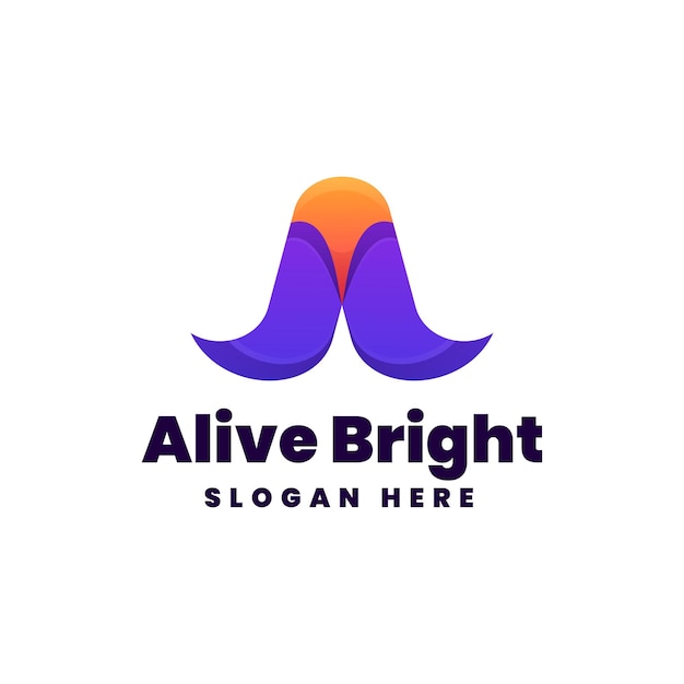 Vector Logo Illustration Letter A Gradient Colorful Style