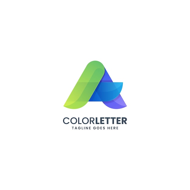 Vector logo illustration letter a gradient colorful style