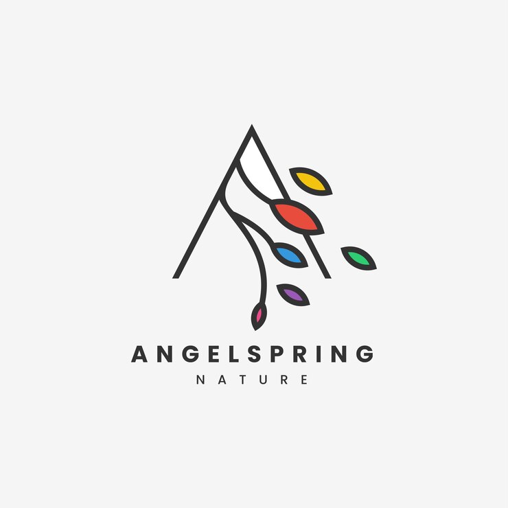 Vector Logo Illustration Letter A Line Art Style