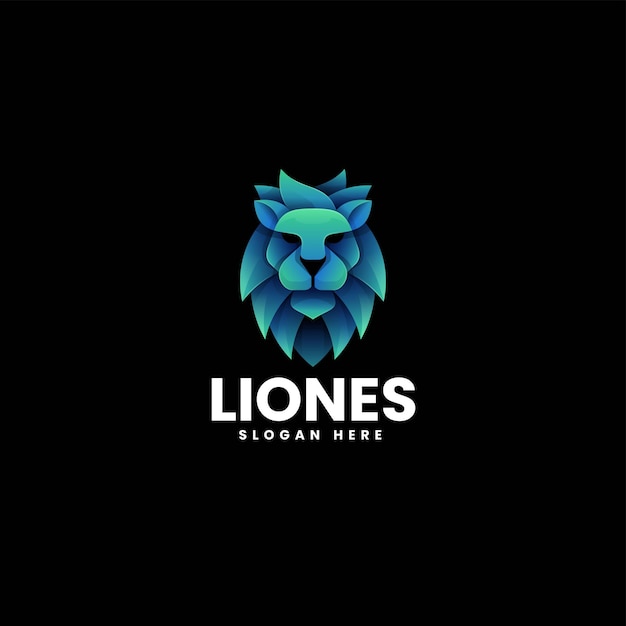 Vector logo illustration lion gradient colorful style