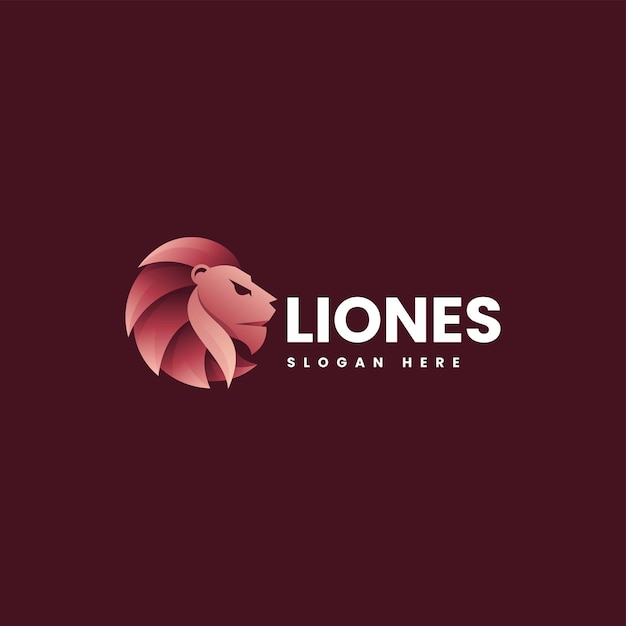 Vector Logo Illustration Lion Gradient Colorful Style