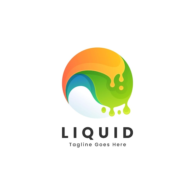 Vector Logo Illustration Liquid Gradient Colorful Style