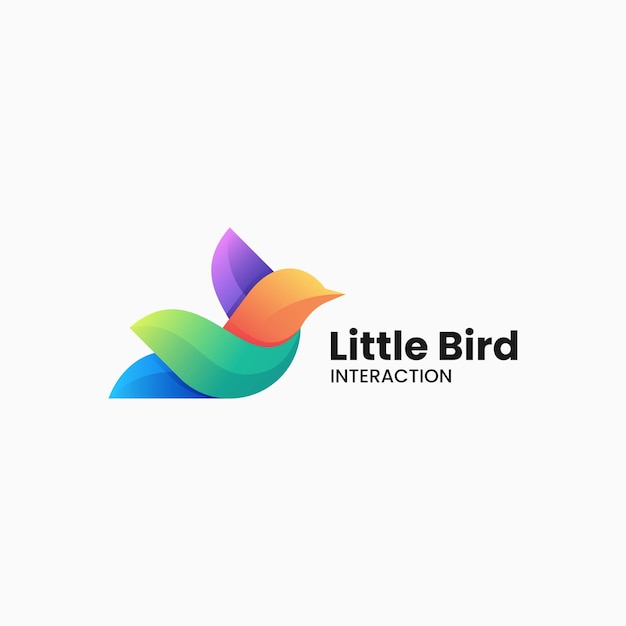 Vector vector logo illustration little bird gradient colorful style