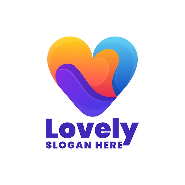 Vector Logo Illustration Lovely Gradient Colorful Style