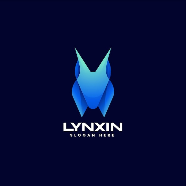 Vector logo illustration lynx gradient colorful style