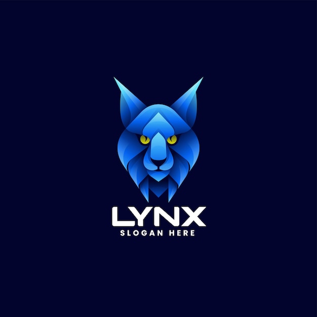 Vector Logo Illustration Lynx Gradient Colorful Style