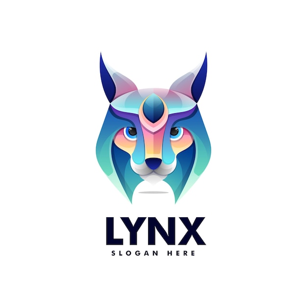 Vector logo illustration Lynx gradient colorful style