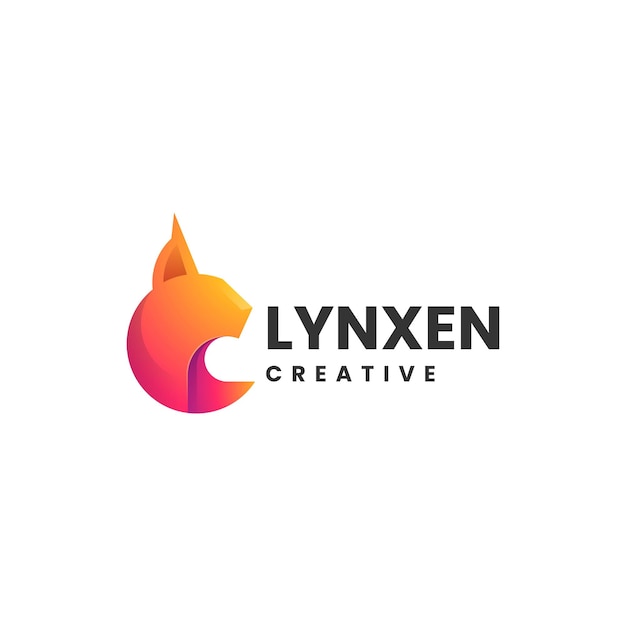 Vector Logo Illustration Lynx Gradient Colorful Style