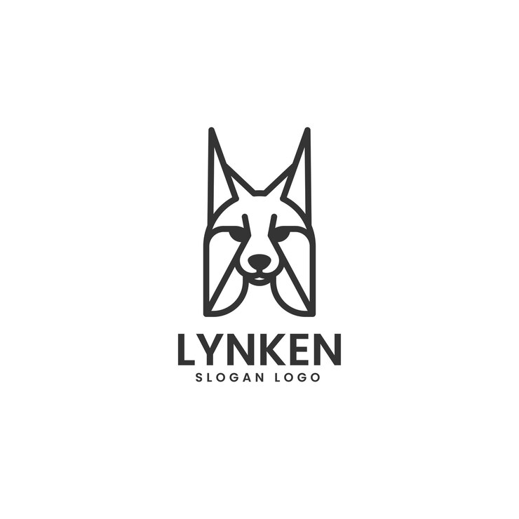 Vector Logo Illustration Lynx Line Art Style