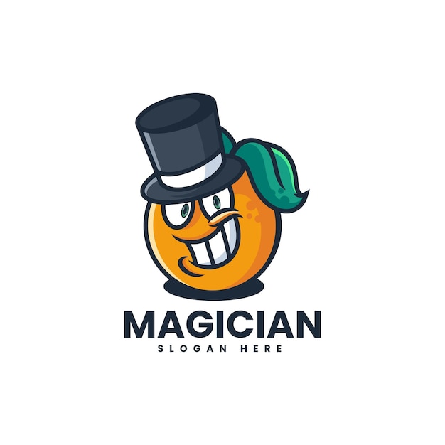 Vector Logo Illustration Magician Fruit Mascot Cartoon Logo